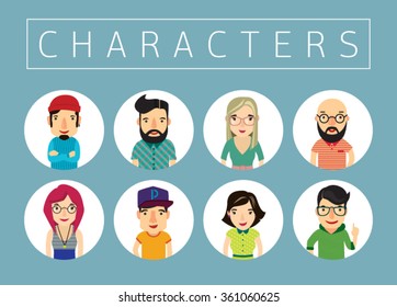 Set of characters vector