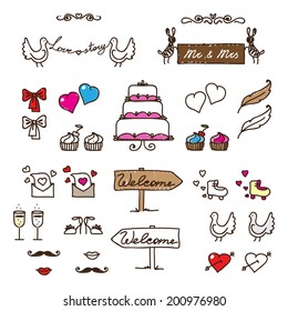 set of characters for wedding cards