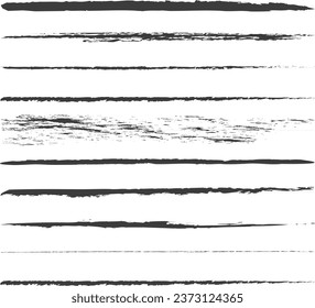 Set of charcoal lines on a white background. Vector set. A set of charcoal lines on a white background. Horizontal illustration EPS 10