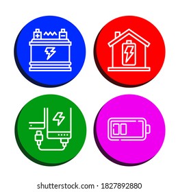 Set of charger icons. Such as Battery, Power bank , charger icons