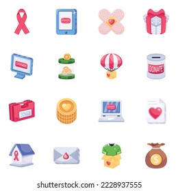 Set of Charity 2D Icons

