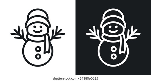 Set of Charming Snowman Icons. Vector Design of Adorable Snow Figures.