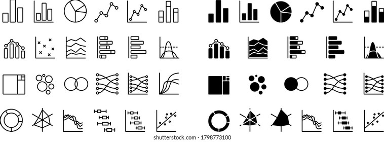 A set of chart icons