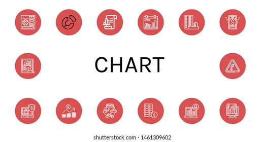 Set of chart icons such as Website, Pie chart, Analytics, Overpopulation, Online banking, Graph, Economy, Investment, Demographic, Accounting, Data analytics, Curve , chart