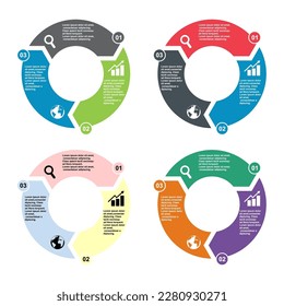Set von Chart-Infografik Business Template Icon, Kuchenkreisdiagramm, Visualisierung Vektorgrafik .