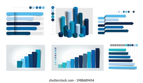 Set of charts, graphs. Simply color editable. Infographics elements.