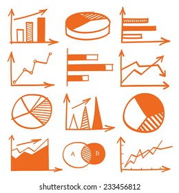 Set of charts icons - vector graphics