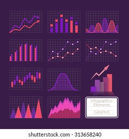 Set of charts, infographics elements.