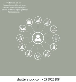 set of charts, vector icon