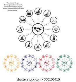 set of charts, vector icon