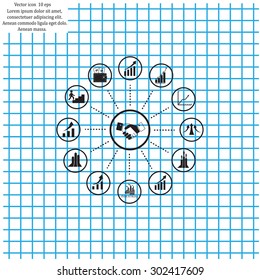 set of charts, vector icon