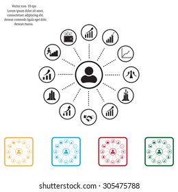 set of charts, vector icon