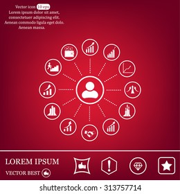 set of charts, vector icon