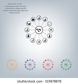 set of charts, vector icon