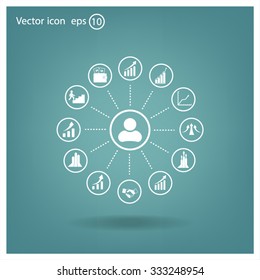 set of charts, vector icon