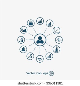 set of charts, vector icon