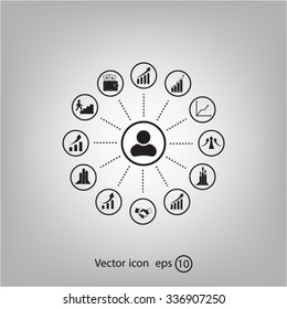 set of charts, vector icon