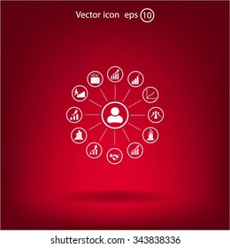 set of charts, vector icon