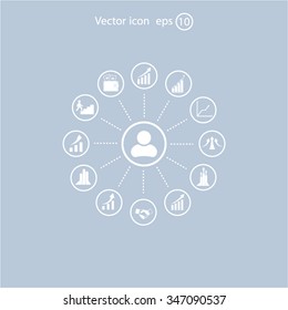 set of charts, vector icon