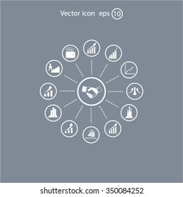 set of charts, vector icon