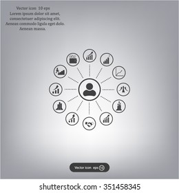 set of charts, vector icon