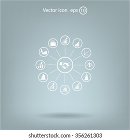 set of charts, vector icon