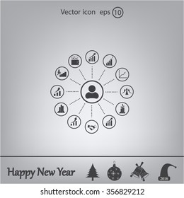 set of charts, vector icon