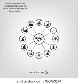 set of charts, vector icon