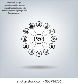 set of charts, vector icon