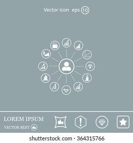 set of charts, vector icon