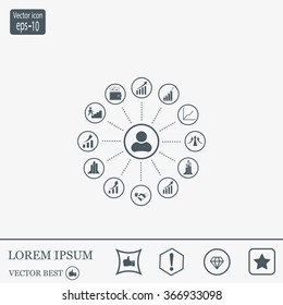 set of charts, vector icon