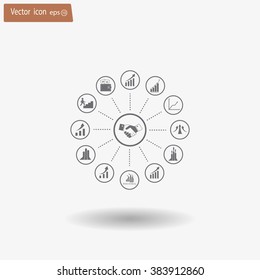 set of charts, vector icon