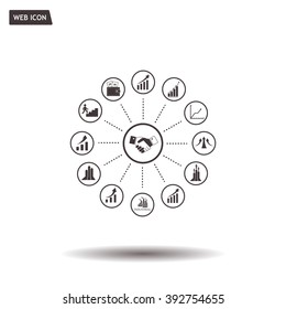 set of charts, vector icon