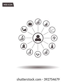 set of charts, vector icon