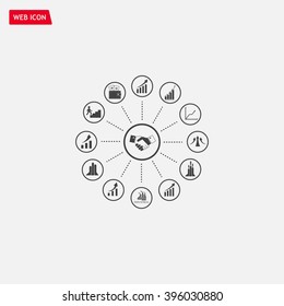 set of charts, vector icon