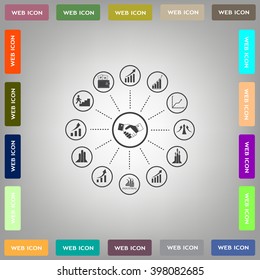 set of charts, vector icon