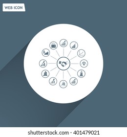set of charts, vector icon