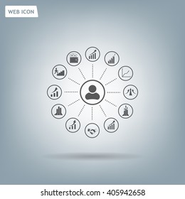 set of charts, vector icon