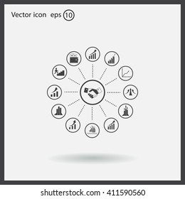 set of charts, vector icon