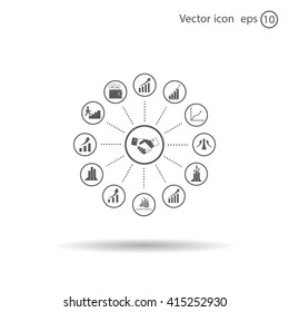 set of charts, vector icon