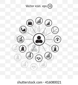 set of charts, vector icon