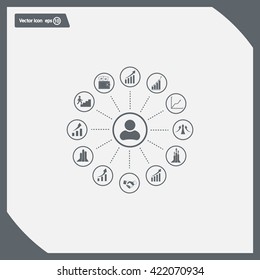 set of charts, vector icon