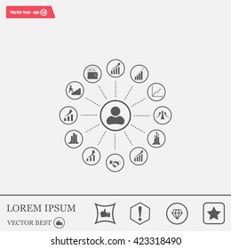 set of charts, vector icon