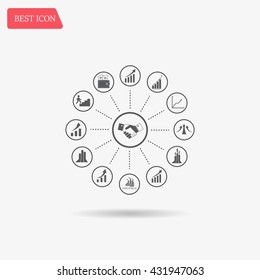set of charts, vector icon