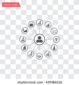 set of charts, vector icon