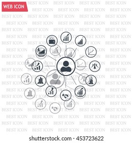 set of charts, vector icon