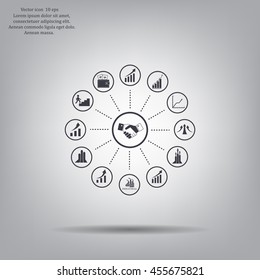 set of charts, vector icon