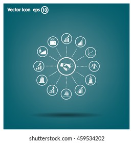 set of charts, vector icon