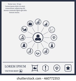 set of charts, vector icon