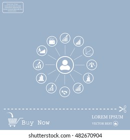 set of charts, vector icon